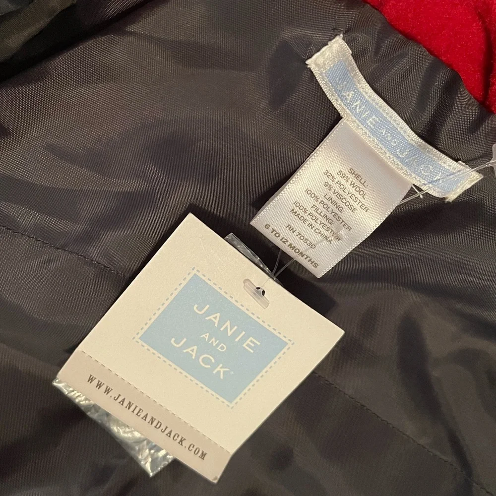 Janie and Jack Red Peacoat - Picture 5 of 7